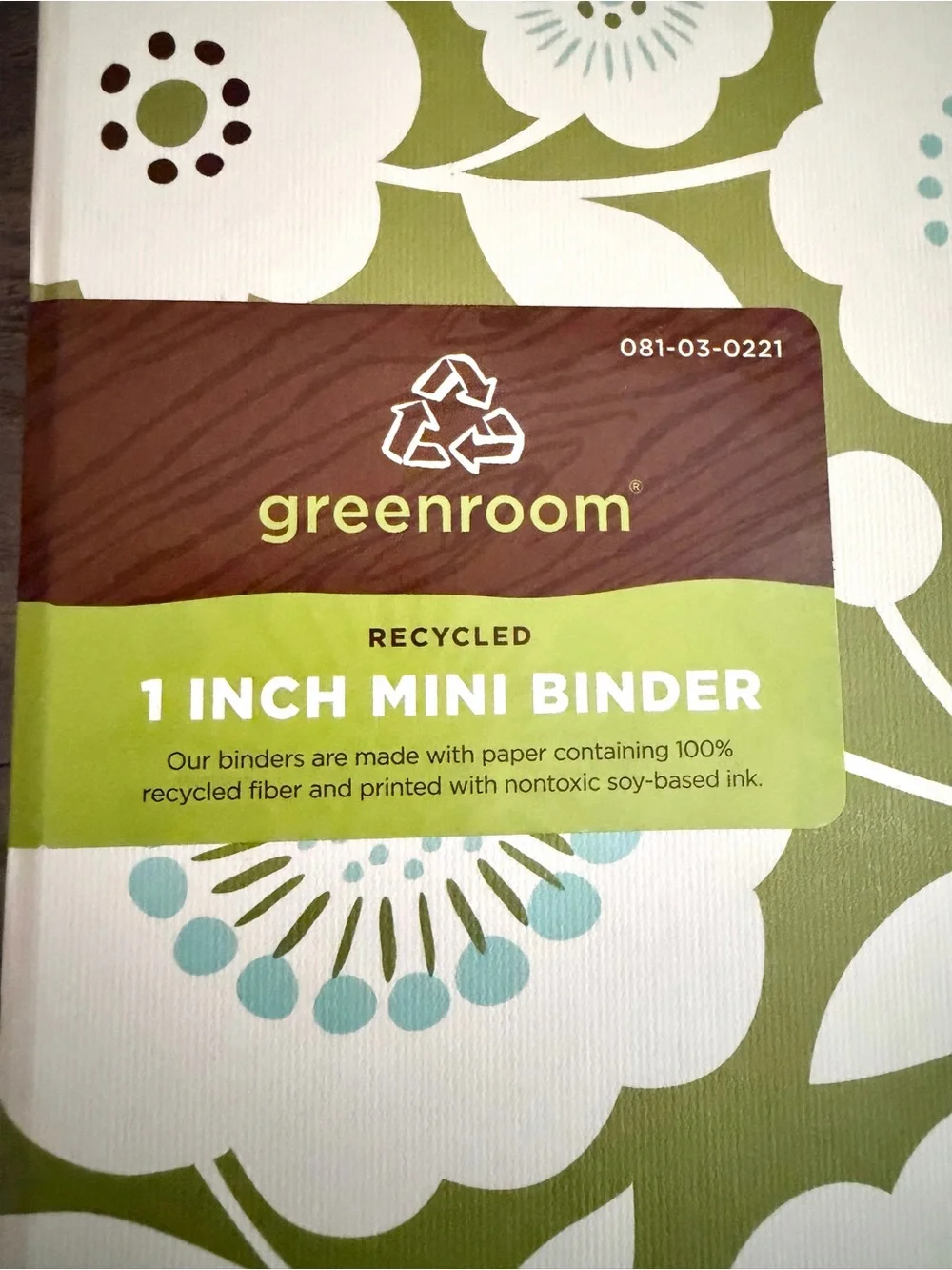 Greenroom Mini Binder in Olive Floral